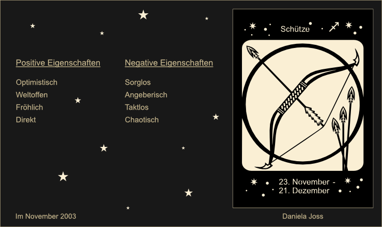 Sternzeichen, Tierkreiszeichen, Schütze: Optimistisch, Weltoffen, Fröhlich