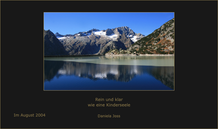Das Bild zeigt den Gelmersee, einen Stausee in der Region Grimselwelt im Berner Oberland.