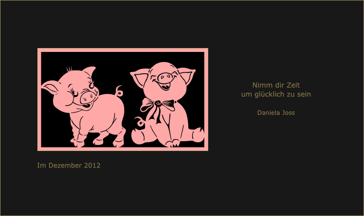 Zwei süsse lachende Schweinchen.