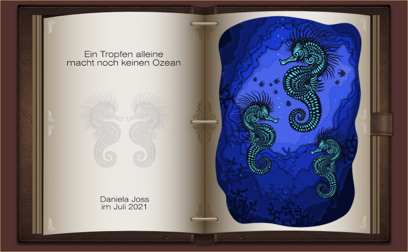 3D Paper-Art – Seepferdchen.