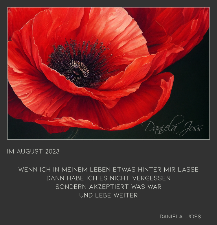 Wie eine rote Ampel, leuchtende Mohnblume.