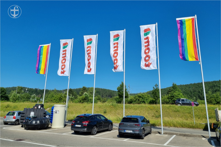 Parkplatz mit Toom-Flaggen von Daniela Joss