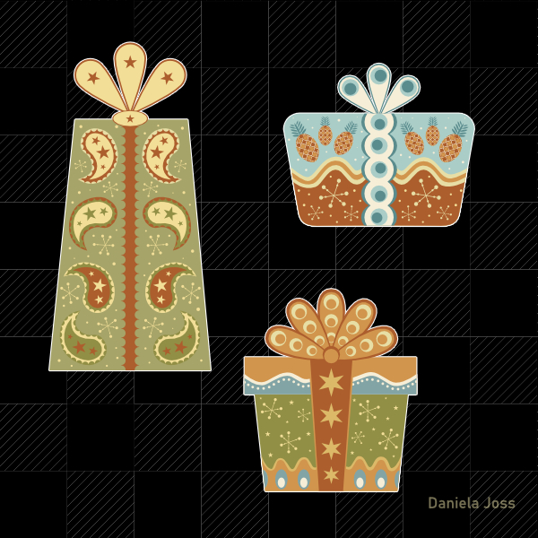 Ton in Ton gemusterte Pakete