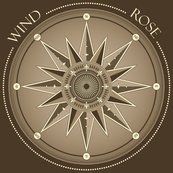 Windrose, Kompassrose, Stella Maris.